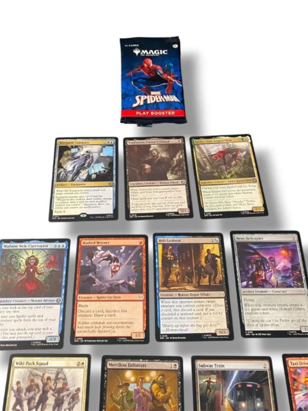 NEW - 13PC Magic the Gathering Marvel SPIDERMAN Play Booster Pack - RIPPED